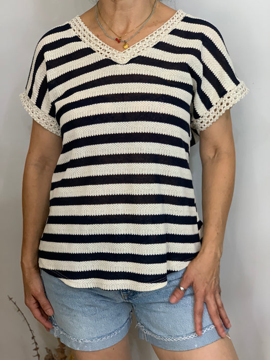 Camiseta rallas marinera.